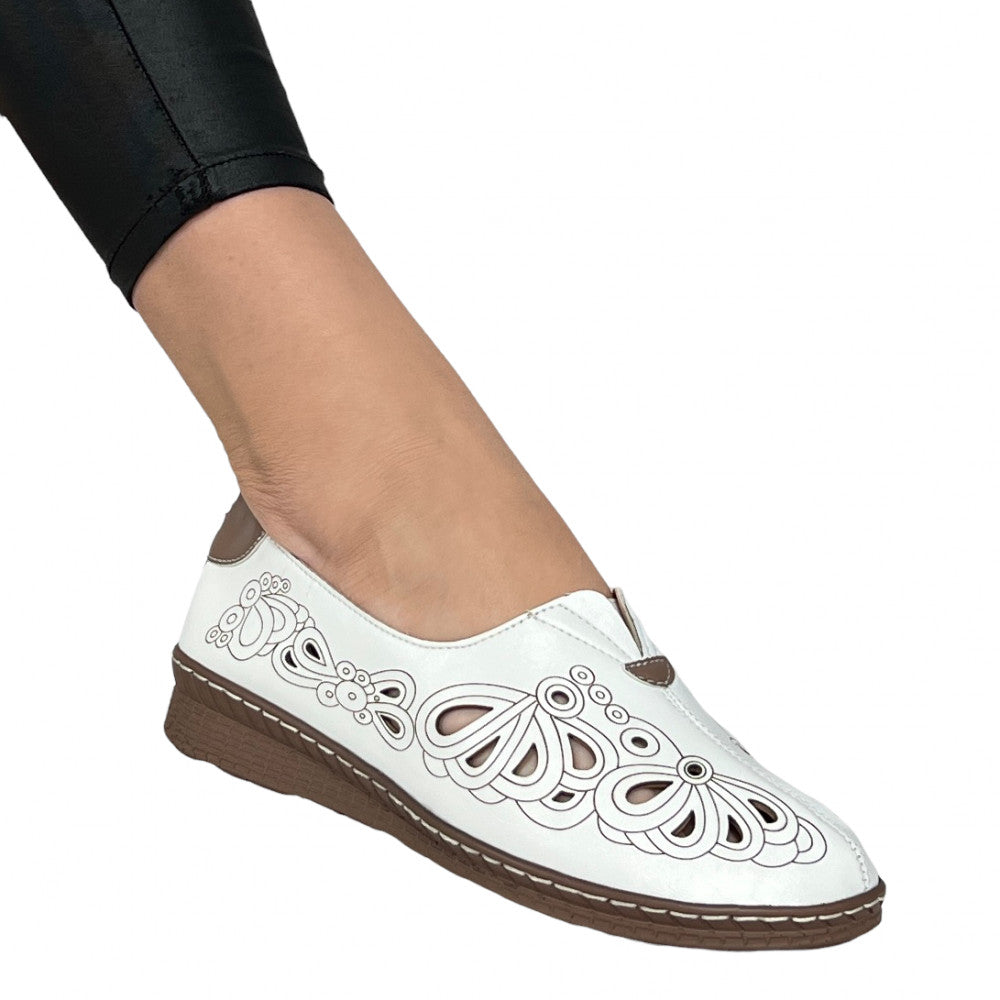 Pantofi Casual Stefania Alb