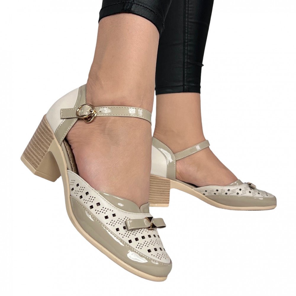 Pantofi cu Toc Aliona Bej - BristoGool