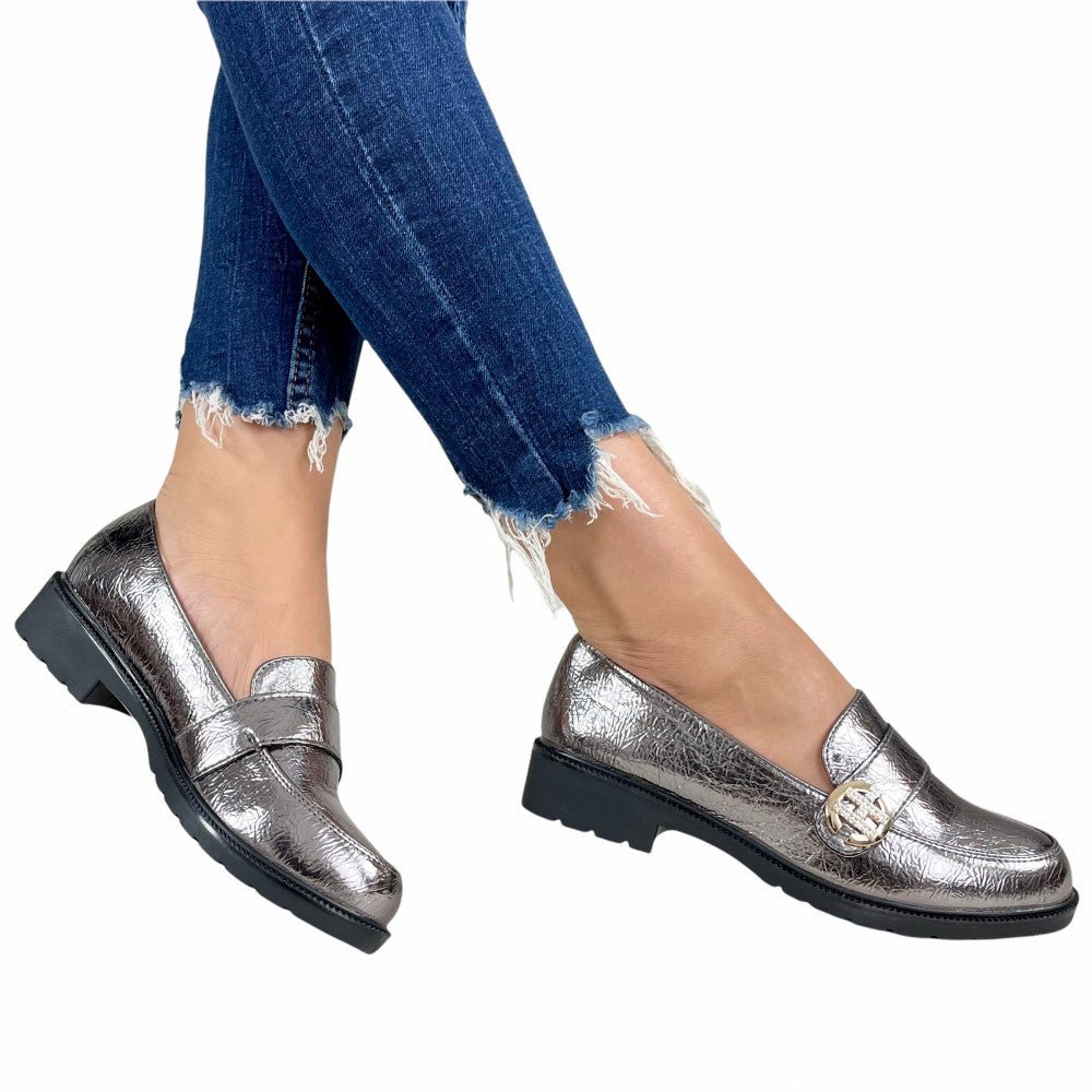 Pantofi Casual Erini Argintiu - BristoGool