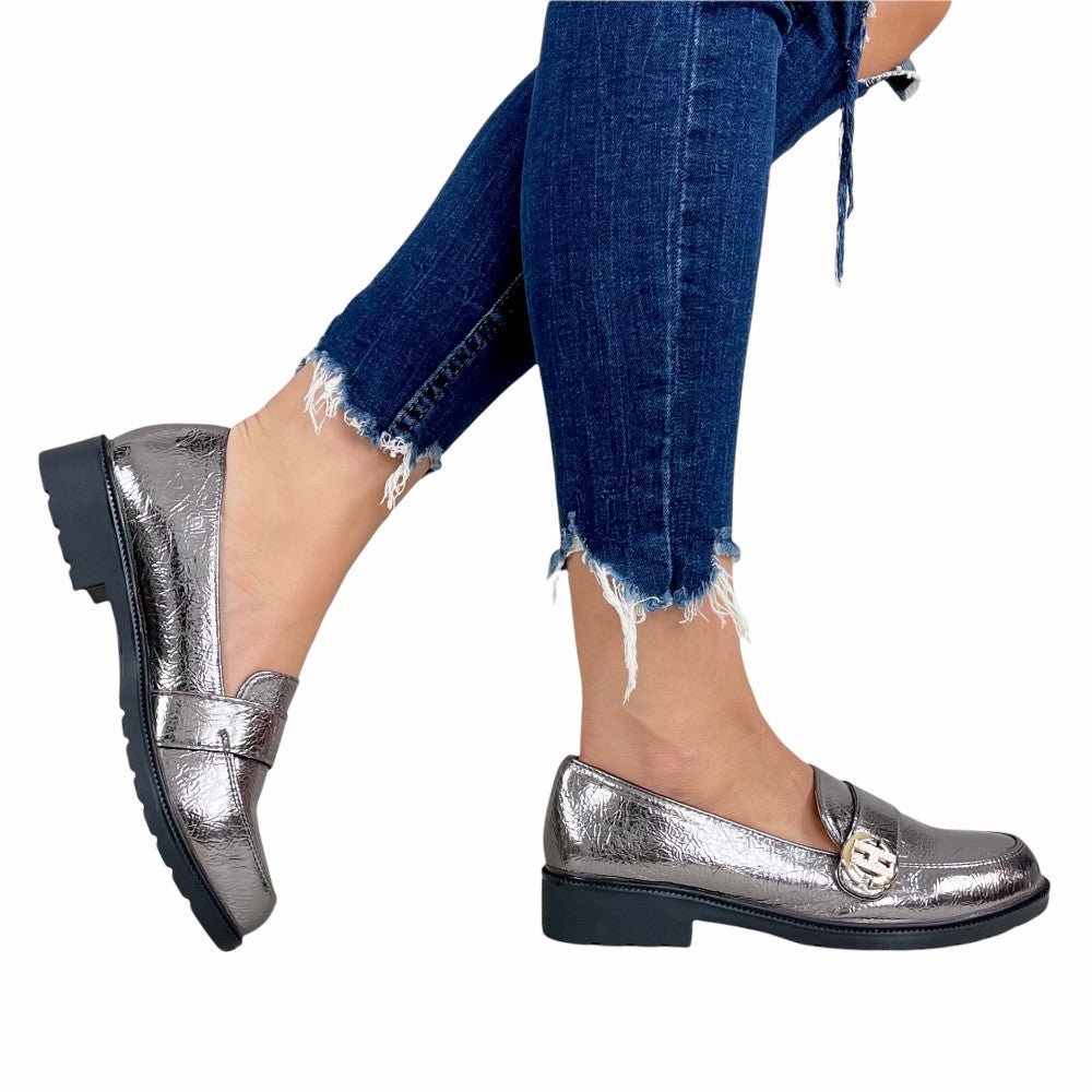 Pantofi Casual Erini Argintiu - BristoGool