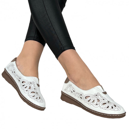 Pantofi Casual Stefania Alb