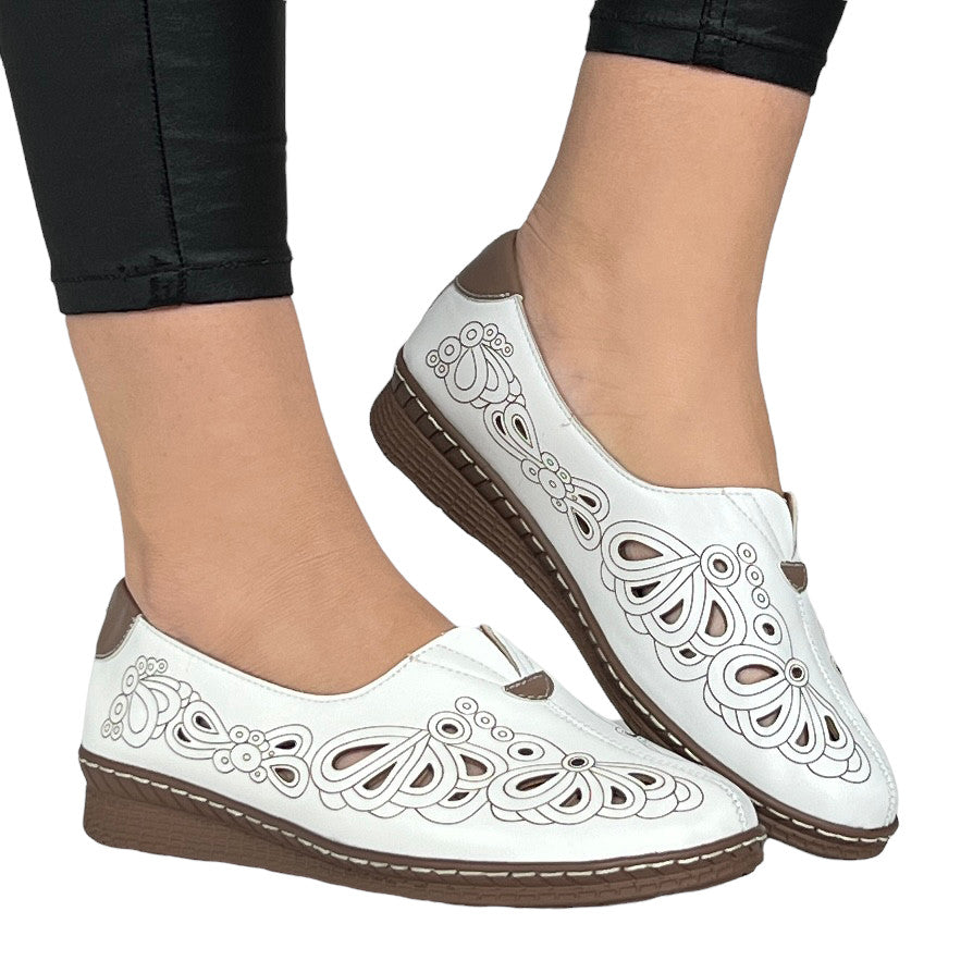 Pantofi Casual Stefania Alb