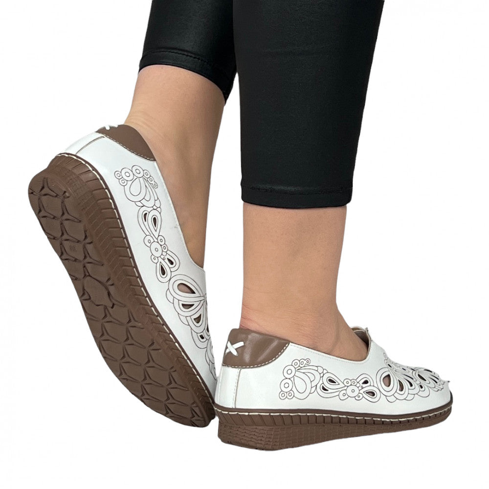 Pantofi Casual Stefania Alb