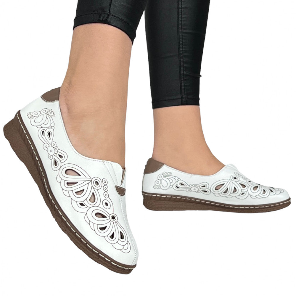 Pantofi Casual Stefania Alb