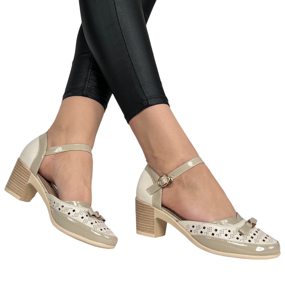 Pantofi cu Toc Aliona Bej - BristoGool