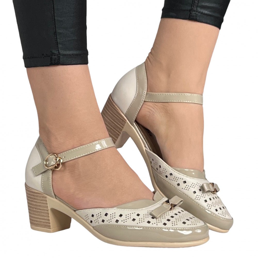 Pantofi cu Toc Aliona Bej - BristoGool