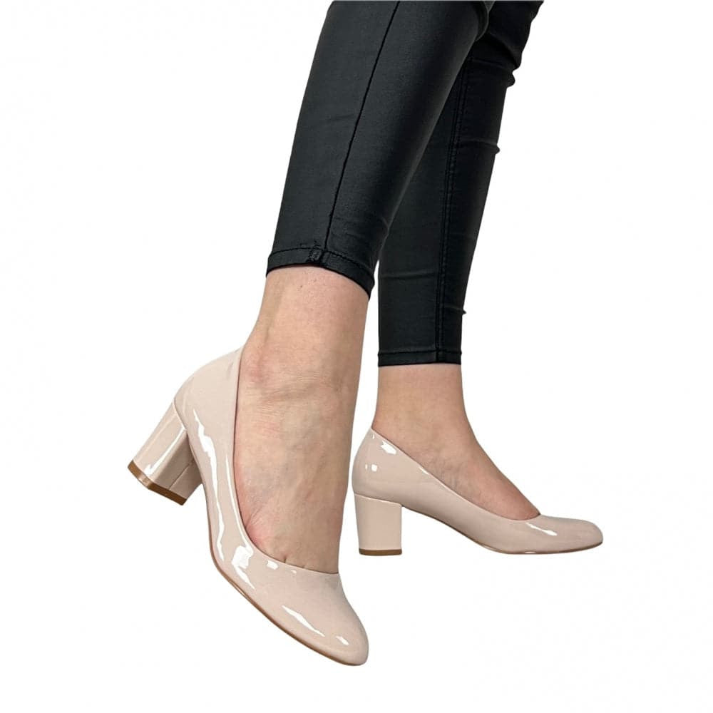 Pantofi Cu Toc Glena Bej