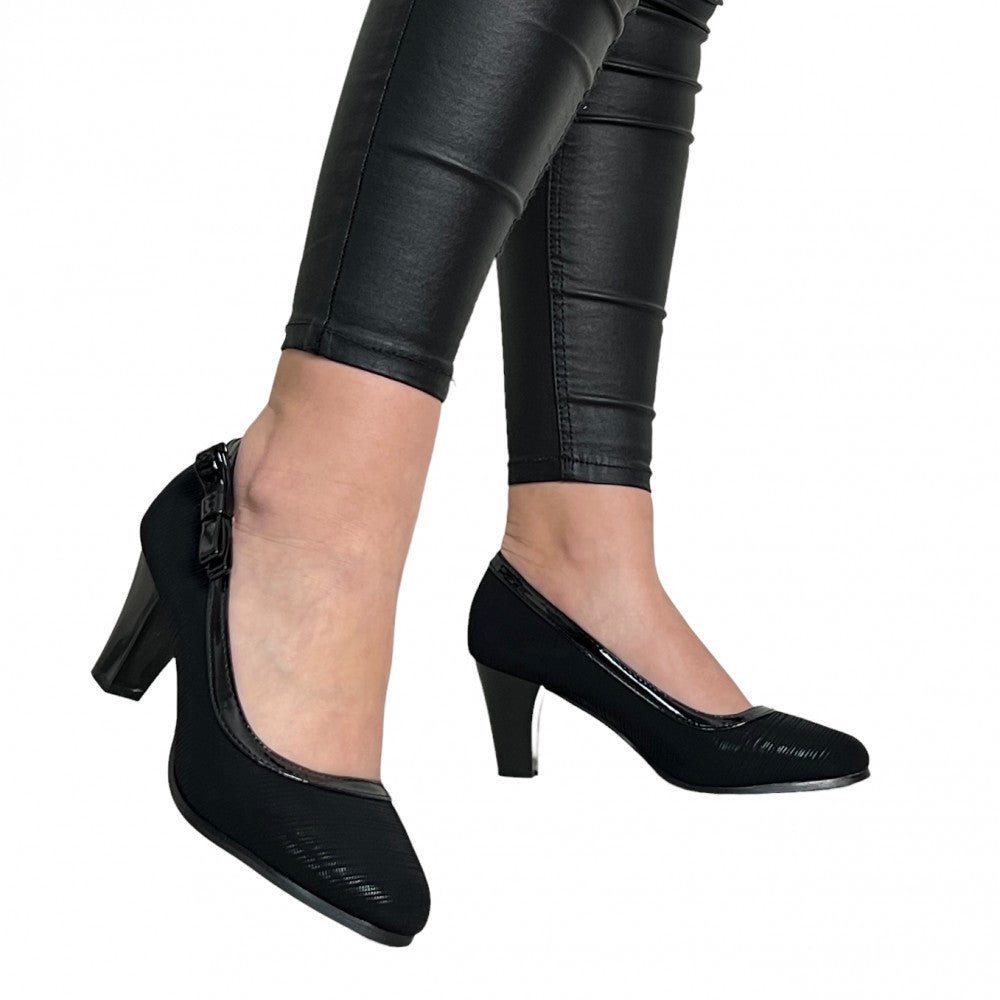 Pantofi Cu Toc Hermina Negru - BristoGool