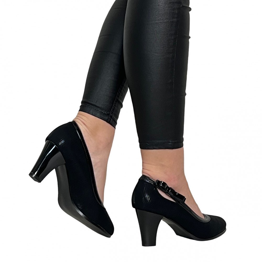 Pantofi Cu Toc Hermina Negru - BristoGool