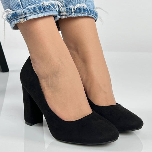Pantofi Cu Toc Plimi Negru