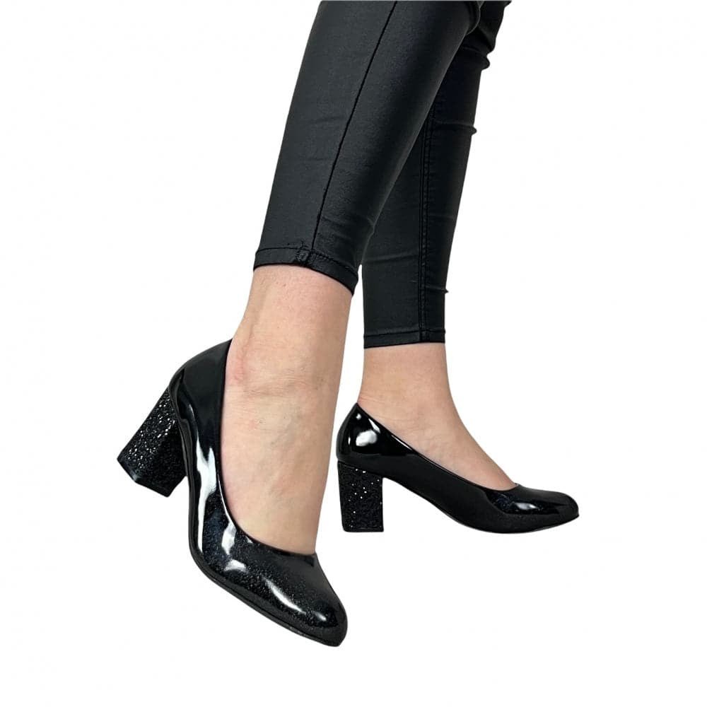Pantofi Cu Toc Siman Negru - BristoGool