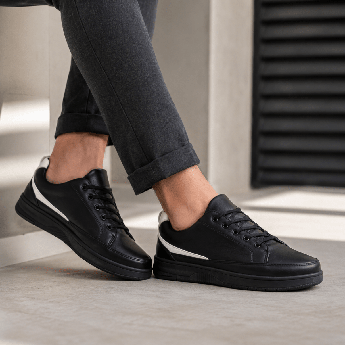 Pantofi Sport Manti Negru - Alb - BristoGool